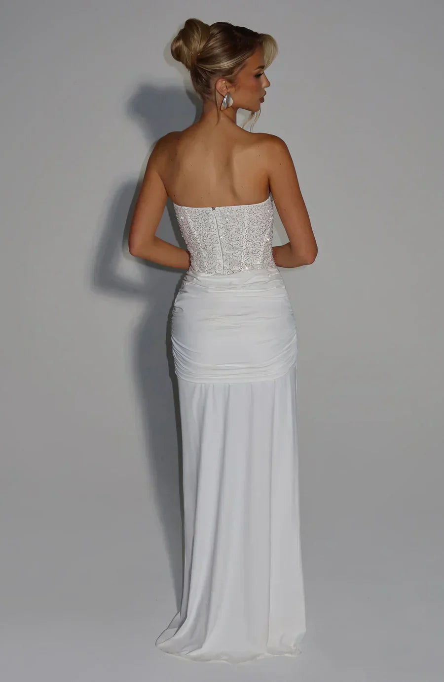 NATHALIE STRAPLESS EMBELLISHED GOWN