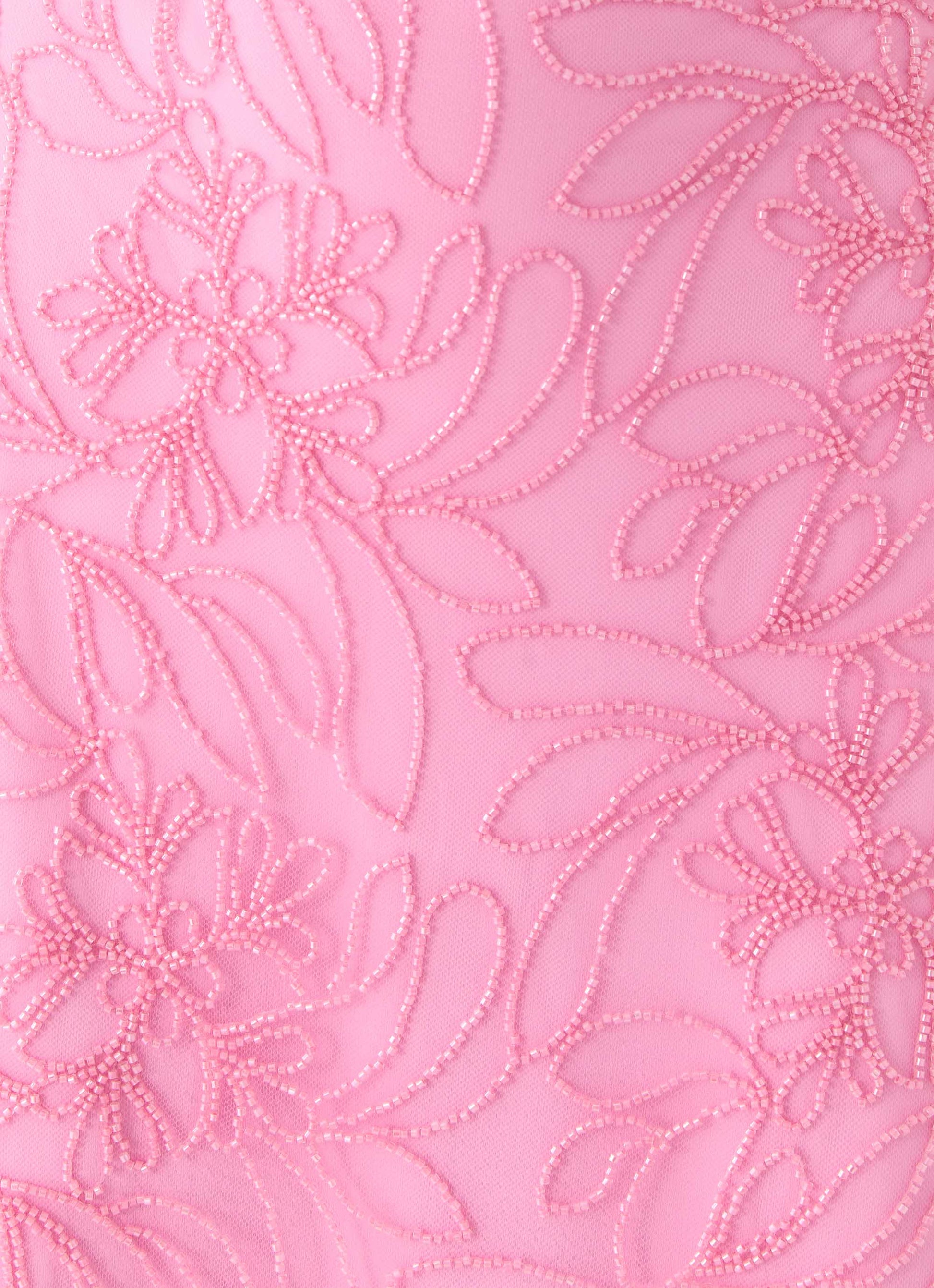 Pink Wonyoung Beaded Maxi Dress in Rose