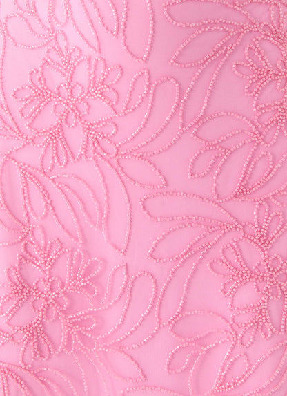 Pink Wonyoung Beaded Maxi Dress in Rose