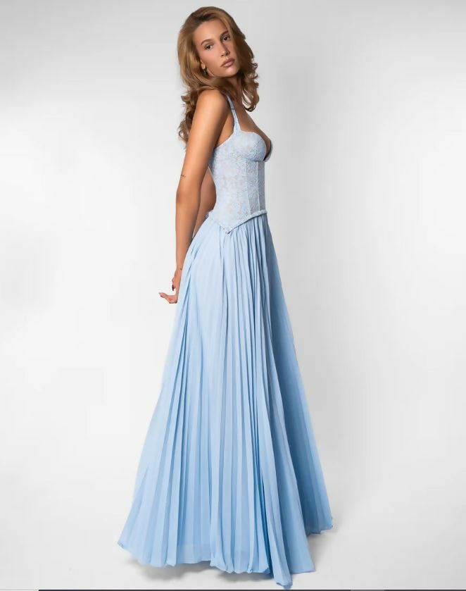 Blue Size XS, S and M Gaia Fluid Midi Dress in Cerulean