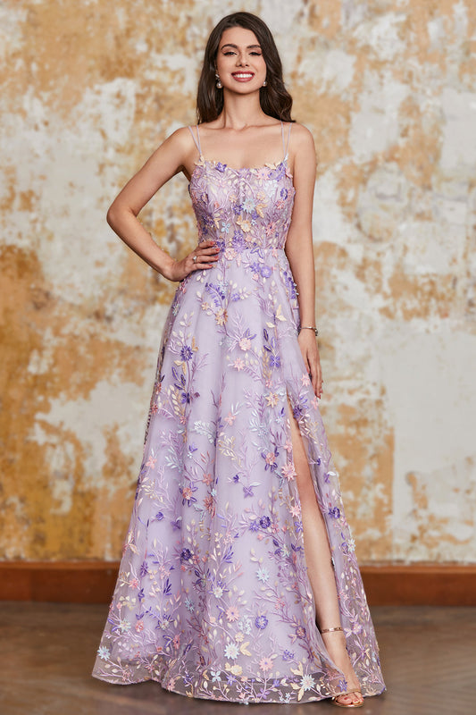 Mauve Violet A-Line Prom Dress