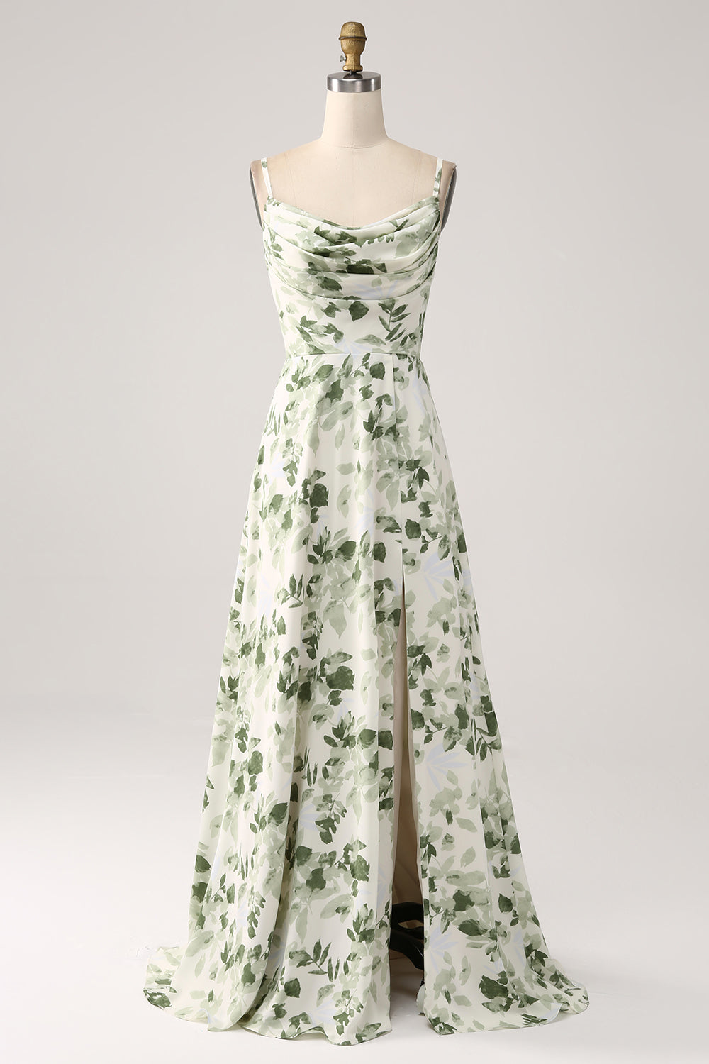 Green Arabella Floral Cowl Neck Dress