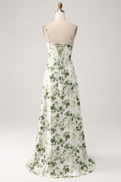 Green Arabella Floral Cowl Neck Dress