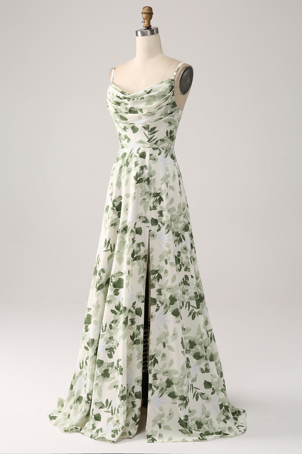 Green Arabella Floral Cowl Neck Dress
