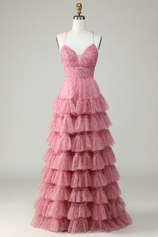 Pink Arabella Tulle Prom Dress