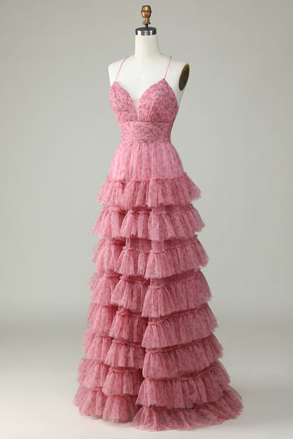 Pink Arabella Tulle Prom Dress