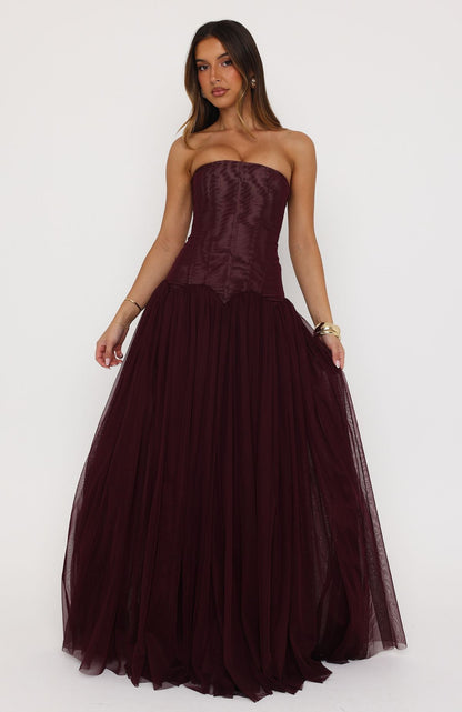 Muse Silk Maxi Dress in Fig