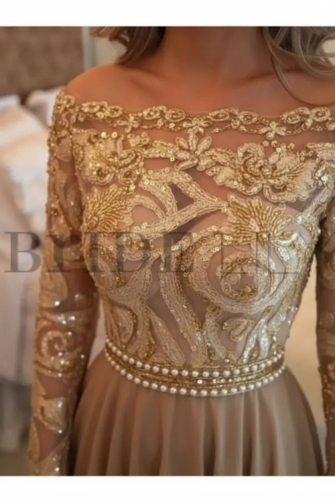 Dark Green Arabella Chiffon Evening Dress