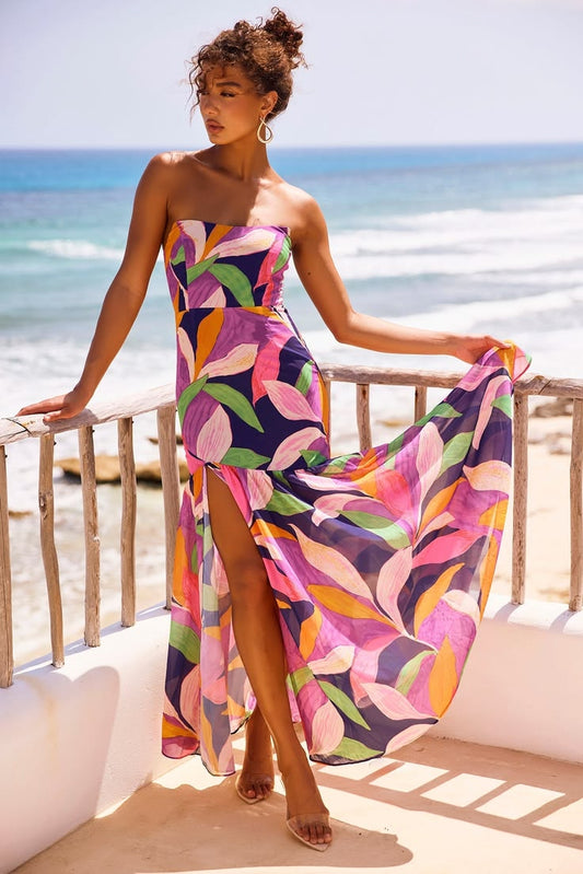 All For Her Maxi Dress - Navy Multi - S