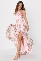 Valentina Floral Halter Maxi Dress