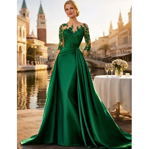 Adelaide Satin A-Line Gown