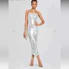 Alana Sequin Dress in Blue