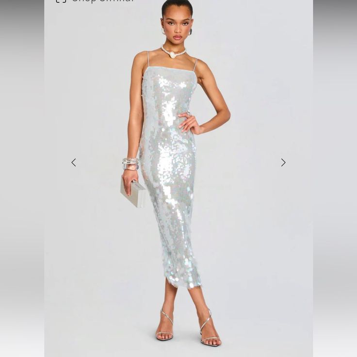 Alana Sequin Dress in Blue