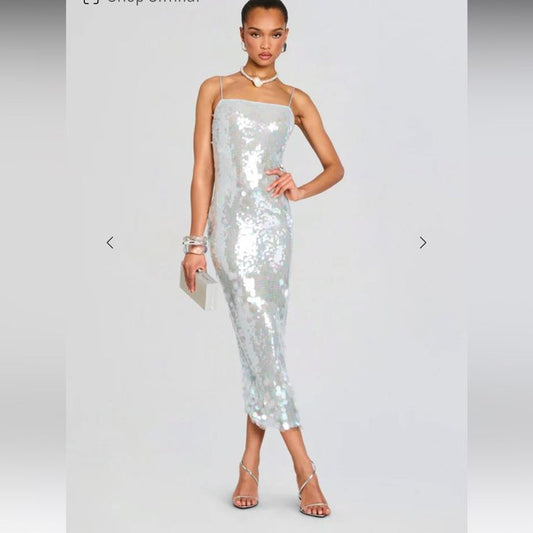 Alana Sequin Dress in Blue