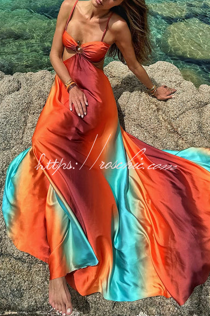 up Vacation Maxi Dress Vivienne Printed Cutout Maxi Dress