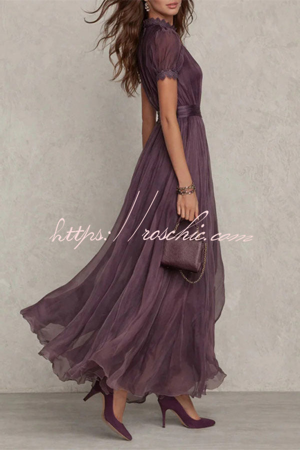 Purple Arabella Chiffon Maxi Dress