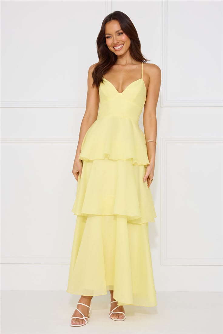Margot Crepe Maxi Dress in Sunlit Yellow