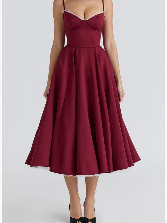Mademoiselle Red Crepe Dress