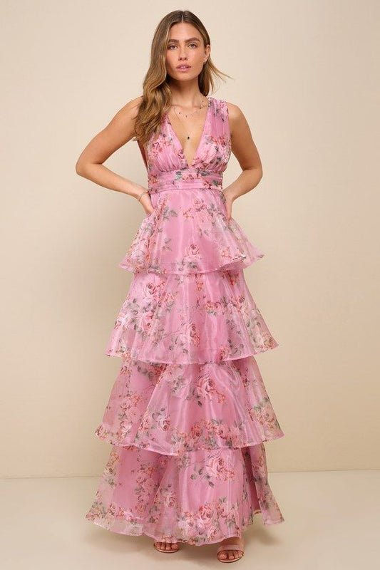 Arabella Organza Tiered Maxi Dress