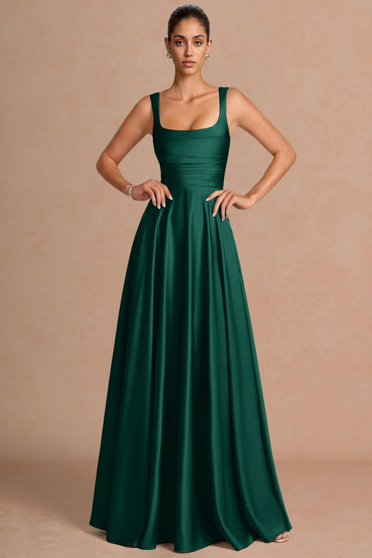 Azazie Azaria Hunter Green Maxi Dress