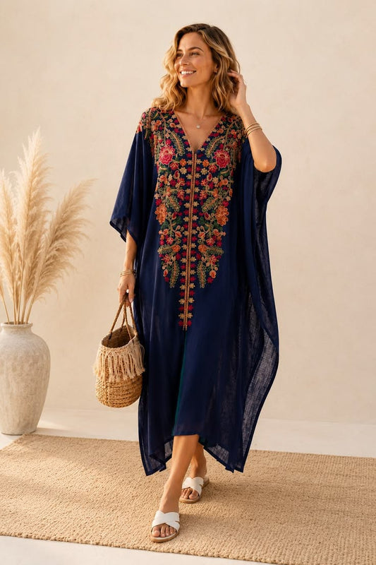 Margot Embroidered Kaftan Dress