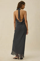 Sirena Polka Dot Cowl Neck Maxi Dress