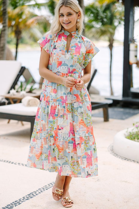 Evangeline Toile Print Midi Dress