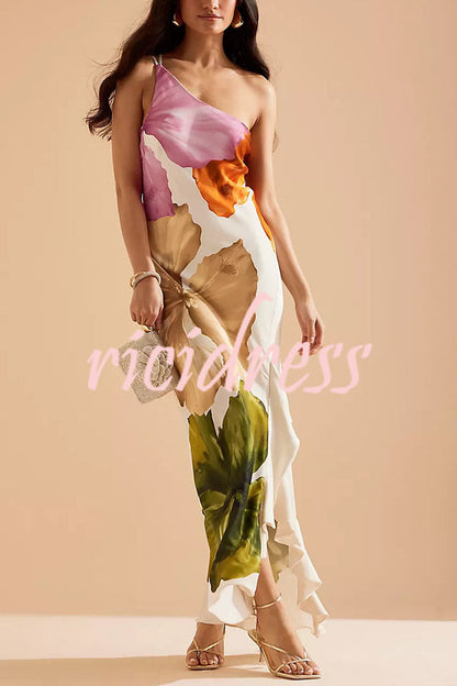 White Arabella Floral Maxi Slip Dress