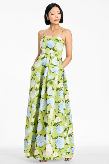 CITRINE PEONIES Beau Sapphire Rose Gown