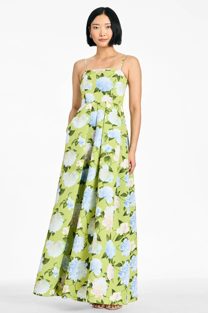 CITRINE PEONIES Beau Sapphire Rose Gown
