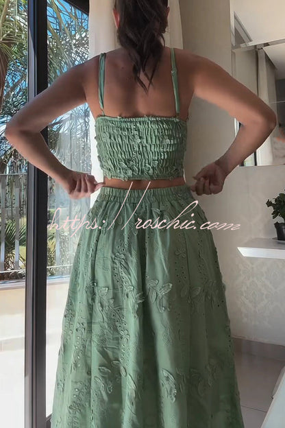 line Maxi Skirt Set Sophia Embroidered Smocked Maxi Dress