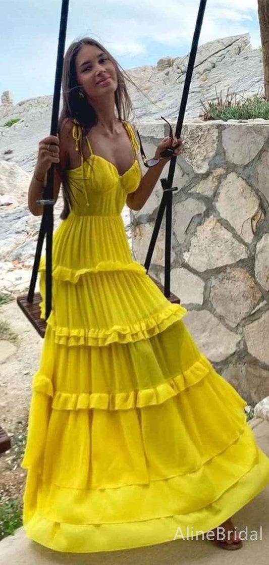 Margot Chiffon Tiered Ruffle Gown