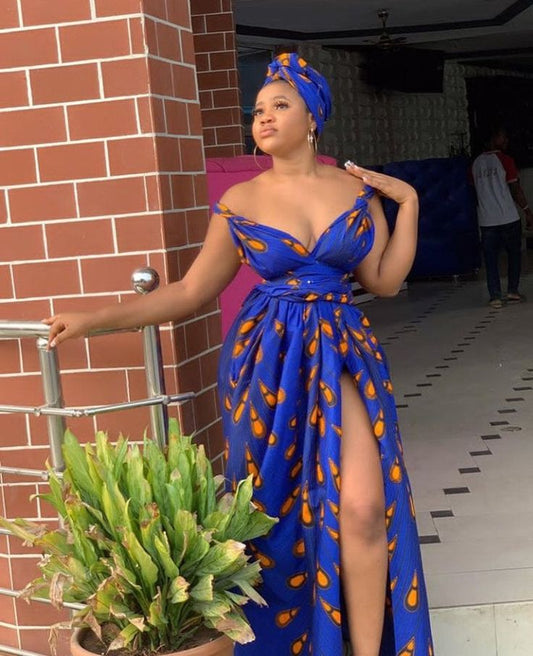 VENITA INFINITY WRAP Dress With Head Wrap, African Clothing for Women, African Wedding, African Print Dress - Etsy