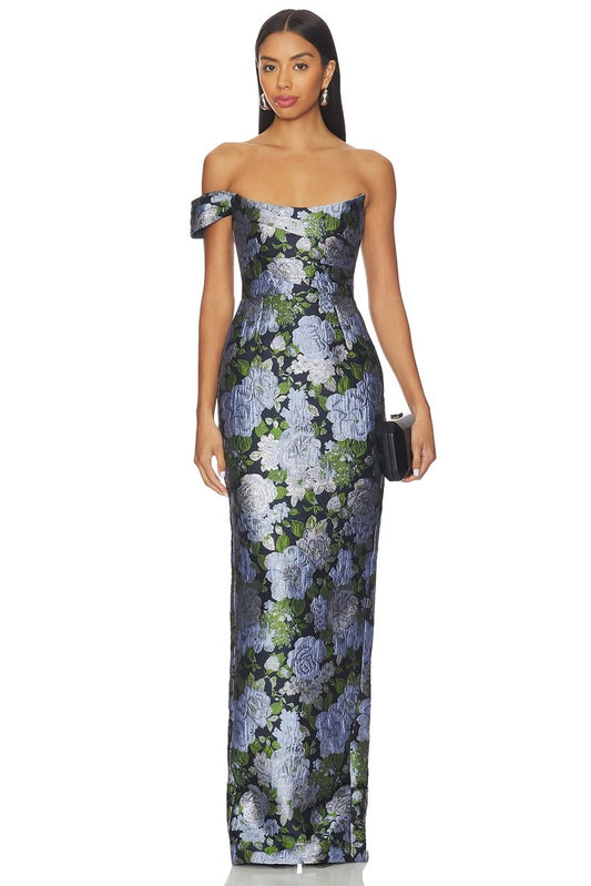 Jackson Jacquard Evening Gown