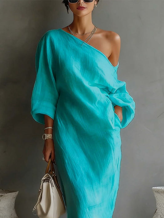 Margot Cotton Linen Asymmetrical Maxi Dress