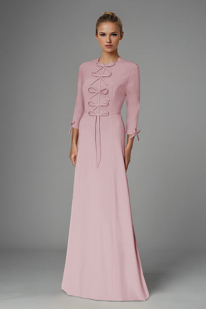 Midnight Blue Athena Modest Gown with Bow Detail