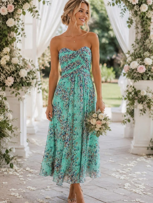 Margot Strapless Empire Waist Midi Dress
