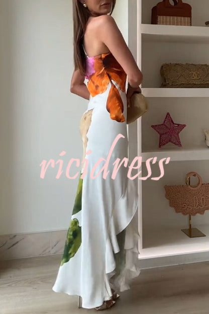 White Arabella Floral Maxi Slip Dress