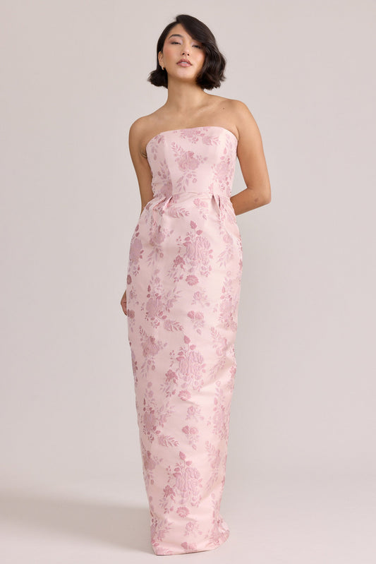 Black Adrienne Jacquard Midi Dress
