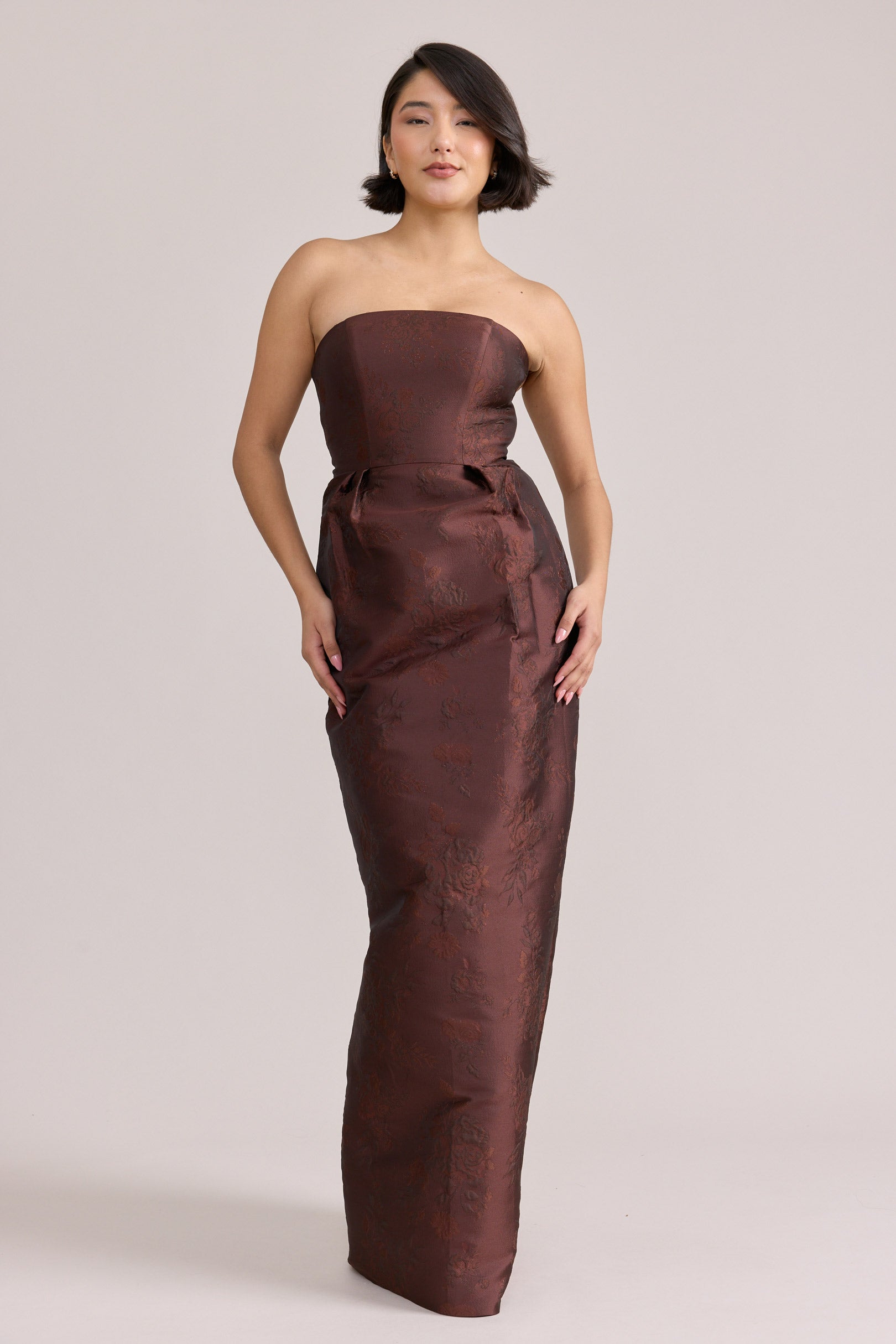 Pink Adrienne Jacquard Midi Dress
