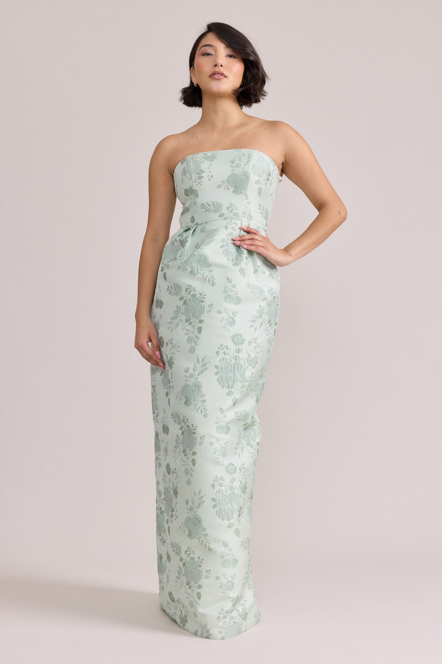 Sky Blue Adrienne Jacquard Midi Dress