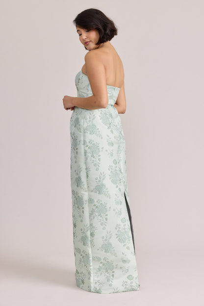 Sky Blue Adrienne Jacquard Midi Dress
