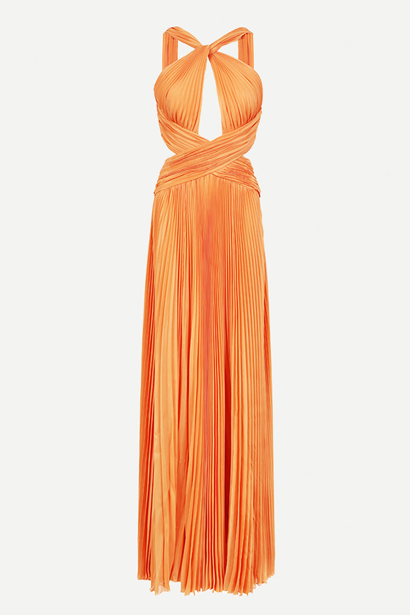 Navy Blue Arabella Chiffon Backless Maxi Dress