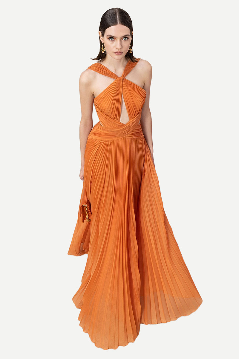 Navy Blue Arabella Chiffon Backless Maxi Dress