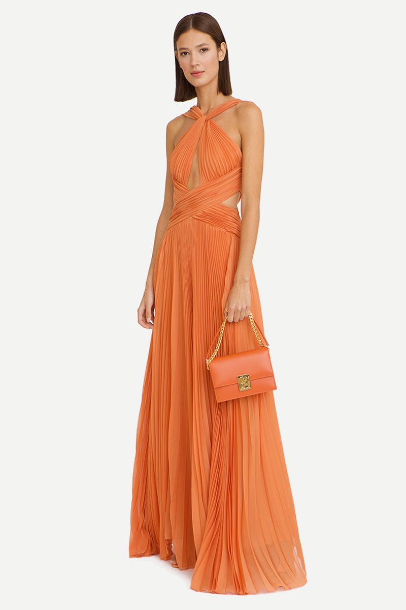 Navy Blue Arabella Chiffon Backless Maxi Dress