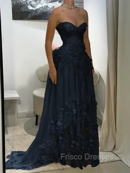 Royal Blue Vivienne A-Line Lace Prom Dress