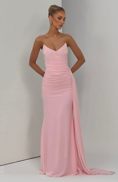 Blush Ashika Plum Linen Maxi Dress