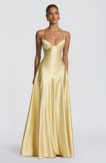 Lemon Asterin Plum Maxi Dress