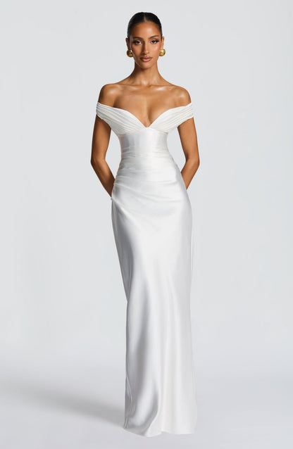 Ivory Aurelia Cherry Lacquer Maxi Dress