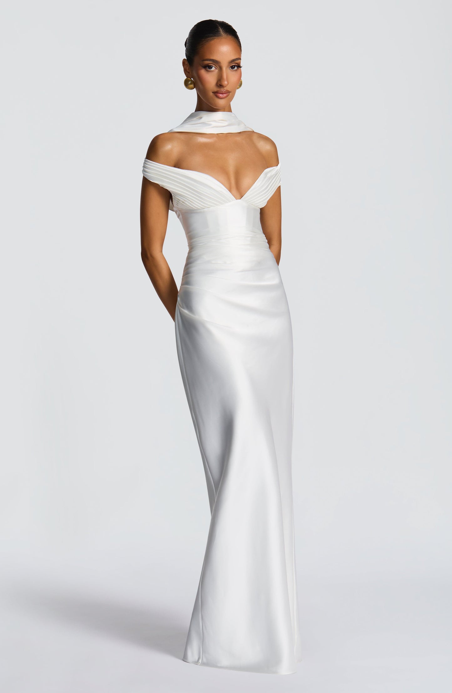 Ivory Aurelia Cherry Lacquer Maxi Dress